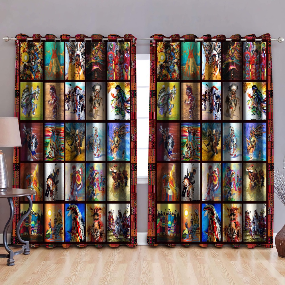 Native American Window Curtains, Pow Wow Native American Window Curtains, Window Curtains