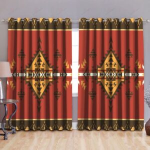 Native American Window Curtains, Red Brown Native…