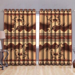 Native American Window Curtains, Steppe Horse Native…
