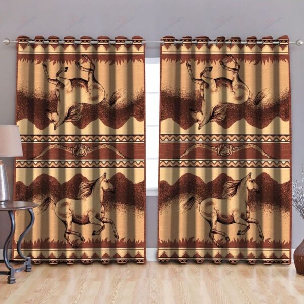Native American Window Curtains, Steppe Horse Native American Window Curtains, Window Curtains