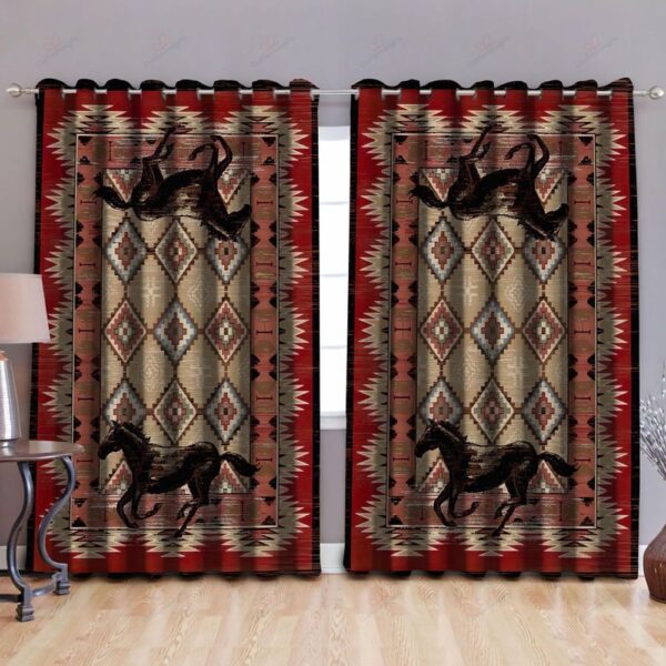 Native American Window Curtains, The Horse Native American Window Curtains, Window Curtains