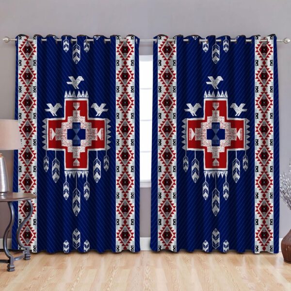Native American Window Curtains, Traditional Brocade Native American Window Curtains, Window Curtains