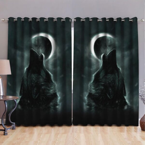 Native American Window Curtains, Waning Gibbous Moon Native American Window Curtains, Window Curtains