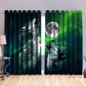 Native American Window Curtains, Wolf Galaxy Native…