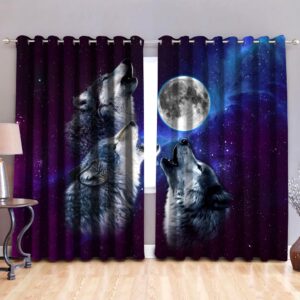 Native American Window Curtains, Wolves In The…