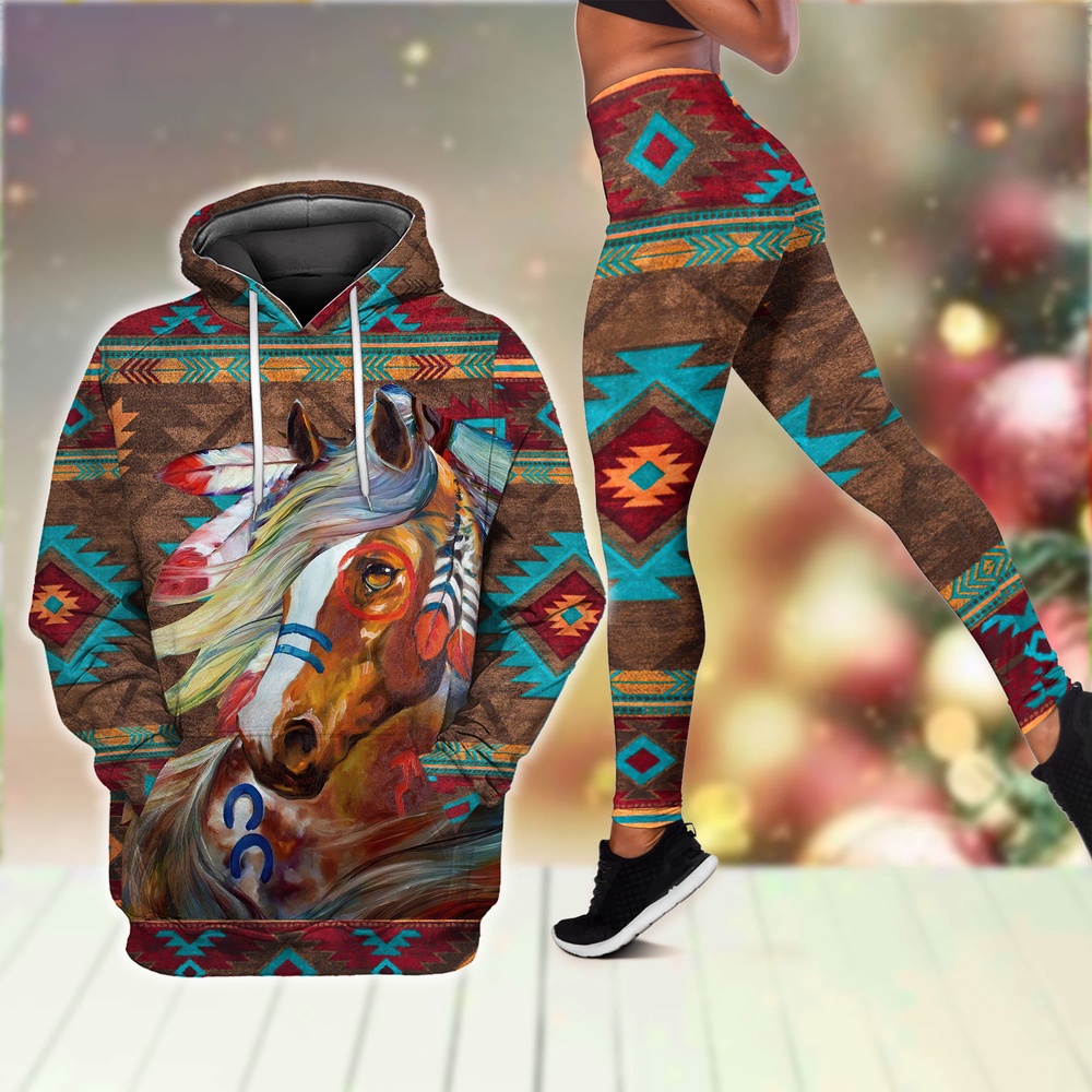 Native Horse Native American Hoodie Leggings Set, Native American Hoodies, Native American Leggings Native Horse Native American Hoodie Leggings Set, Native American Hoodies, Native American Leggings