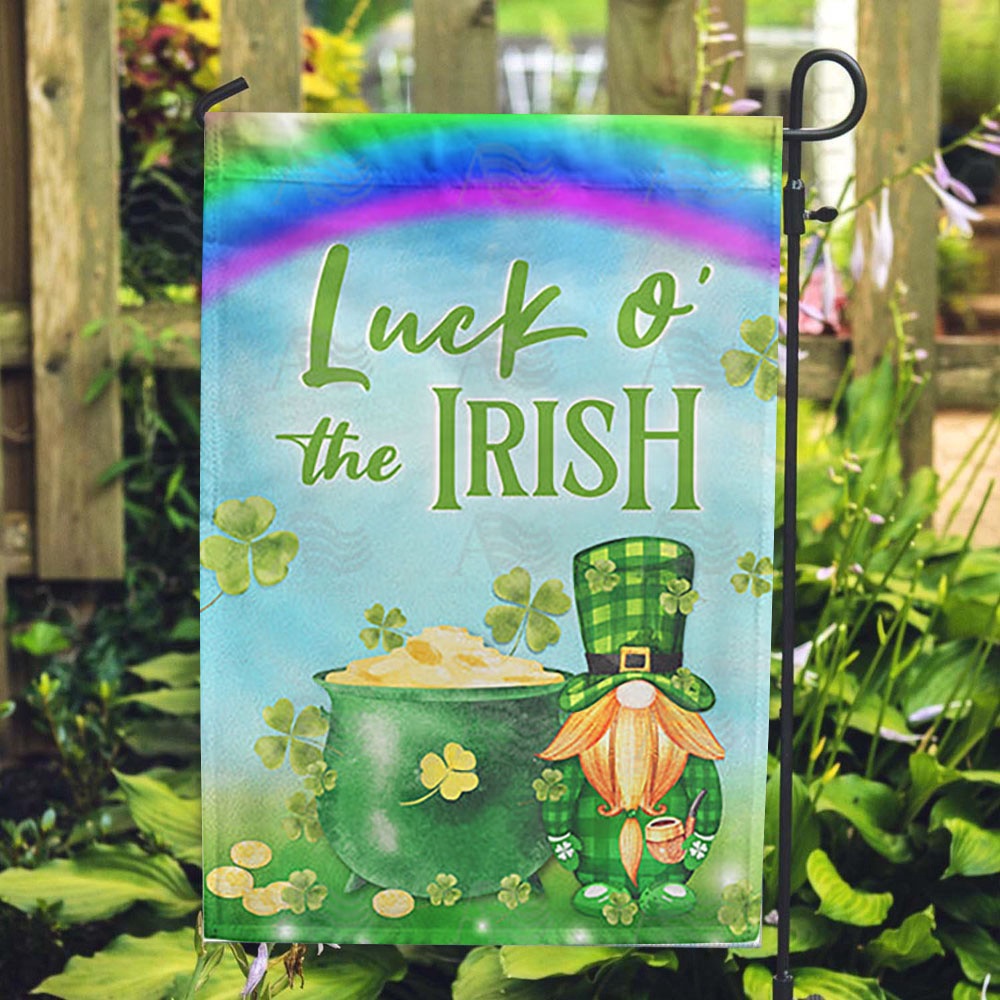 St Patrick’s Flag, Dapper Irish Gnome Double Sided House Flag, St Patrick’s Day Garden Flag St Patrick’s Flag, Dapper Irish Gnome Double Sided House Flag, St Patrick’s Day Garden Flag