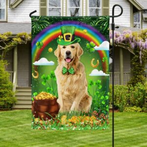 St Patrick s Flag Golden Retrieve Saint Patrick s Day Irish Flag St Patrick s Day Garden Flag 3 yfkt6w.jpg