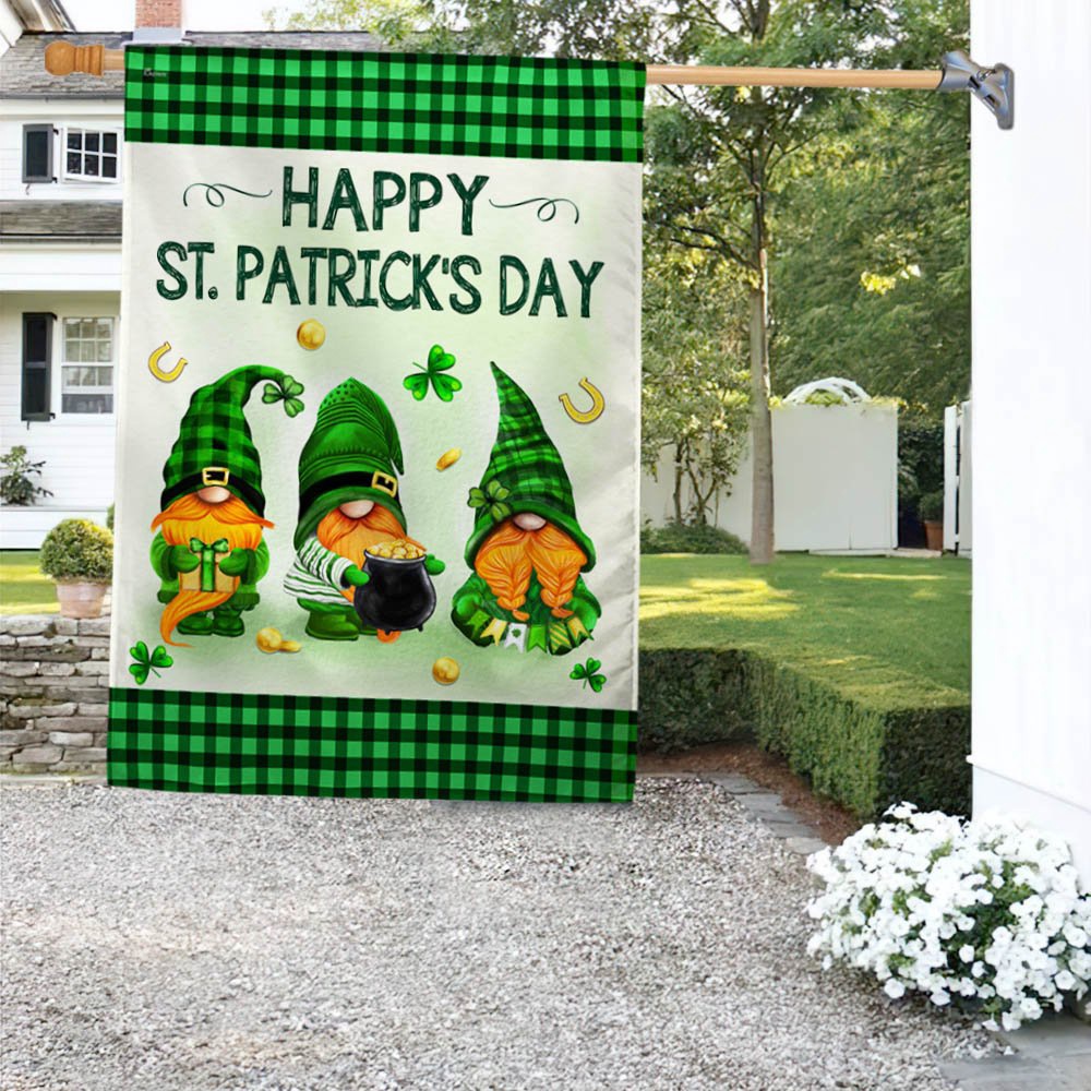 St Patrick’s Flag, Happy Patrick’s Day Gnomes Flag, St Patrick’s Day Garden Flag St Patrick’s Flag, Happy Patrick’s Day Gnomes Flag, St Patrick’s Day Garden Flag