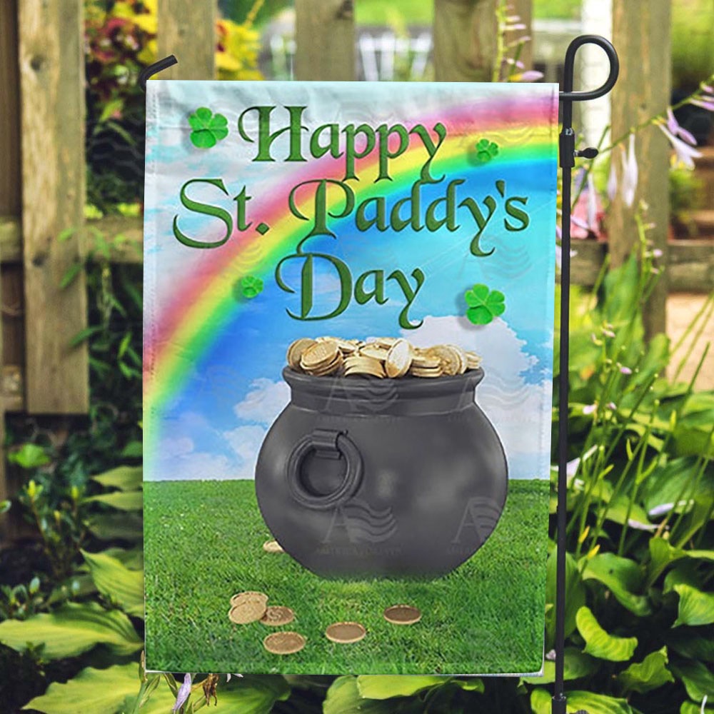 St Patrick’s Flag, Happy St. Paddy’s Day Double Sided House Flag, St Patrick’s Day Garden Flag