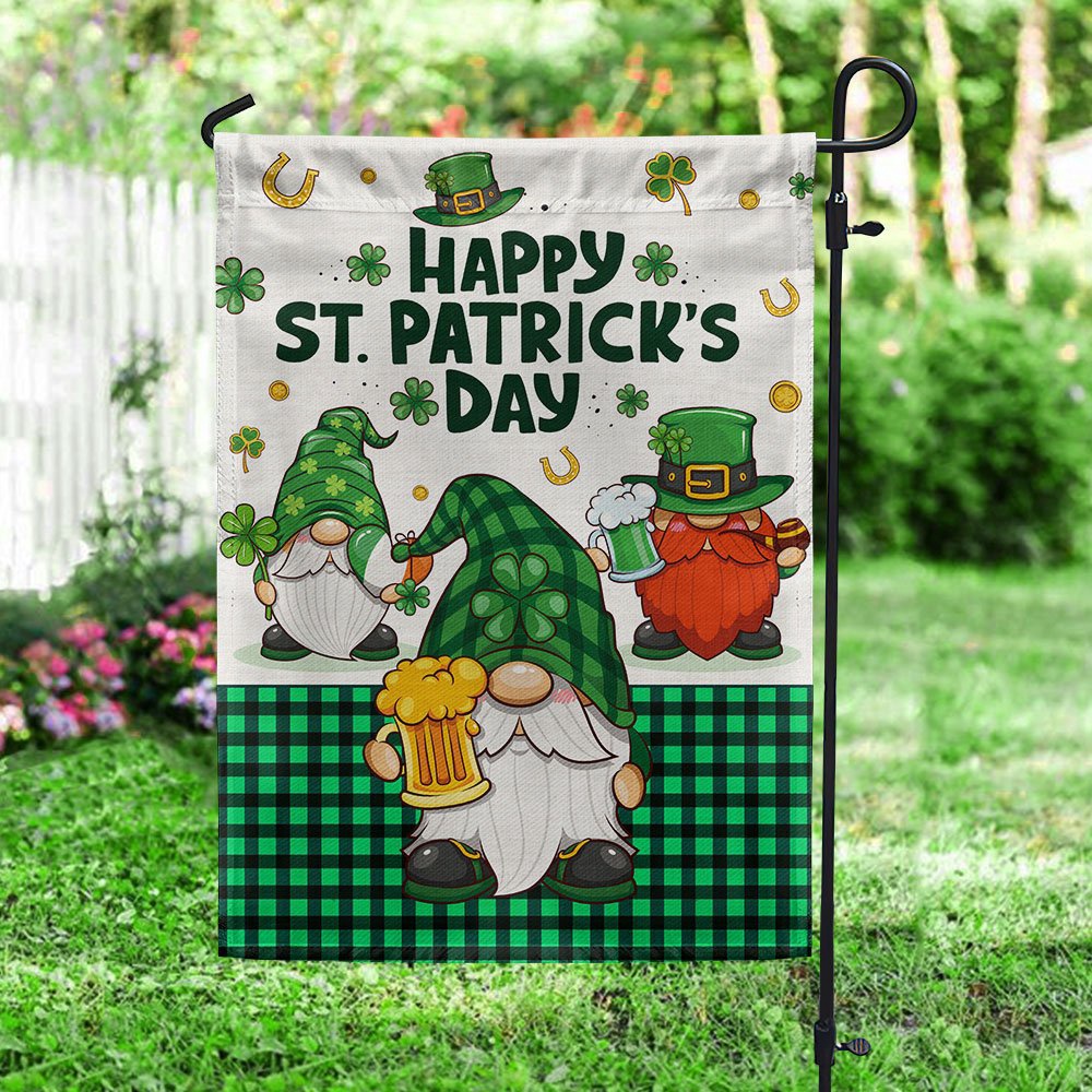 St Patrick’s Flag, Happy St. Patrick’s Day Gnome Flag, St Patrick’s Day Garden Flag