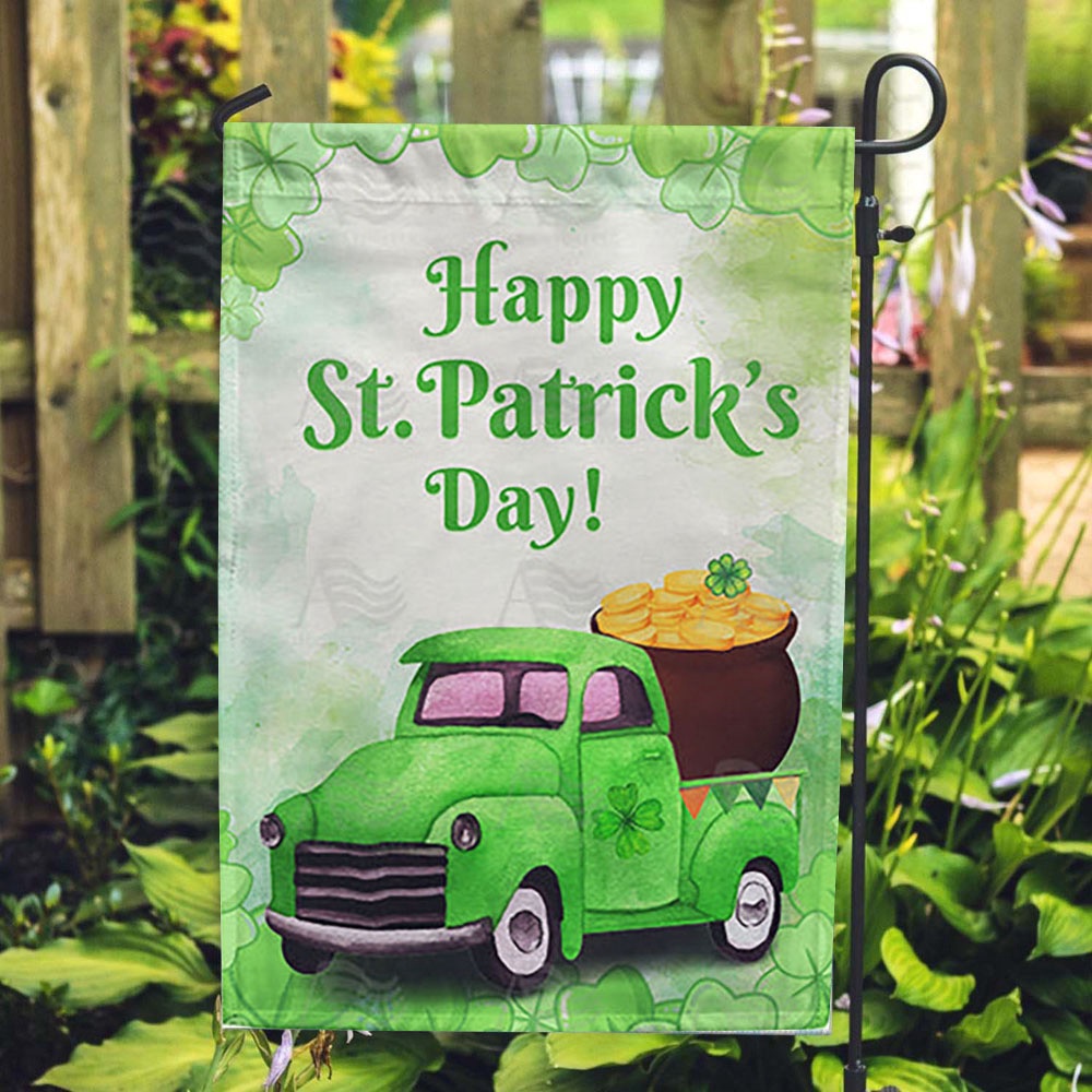 St Patrick’s Flag, Hauling Irish Gold Double Sided House Flag, St Patrick’s Day Garden Flag