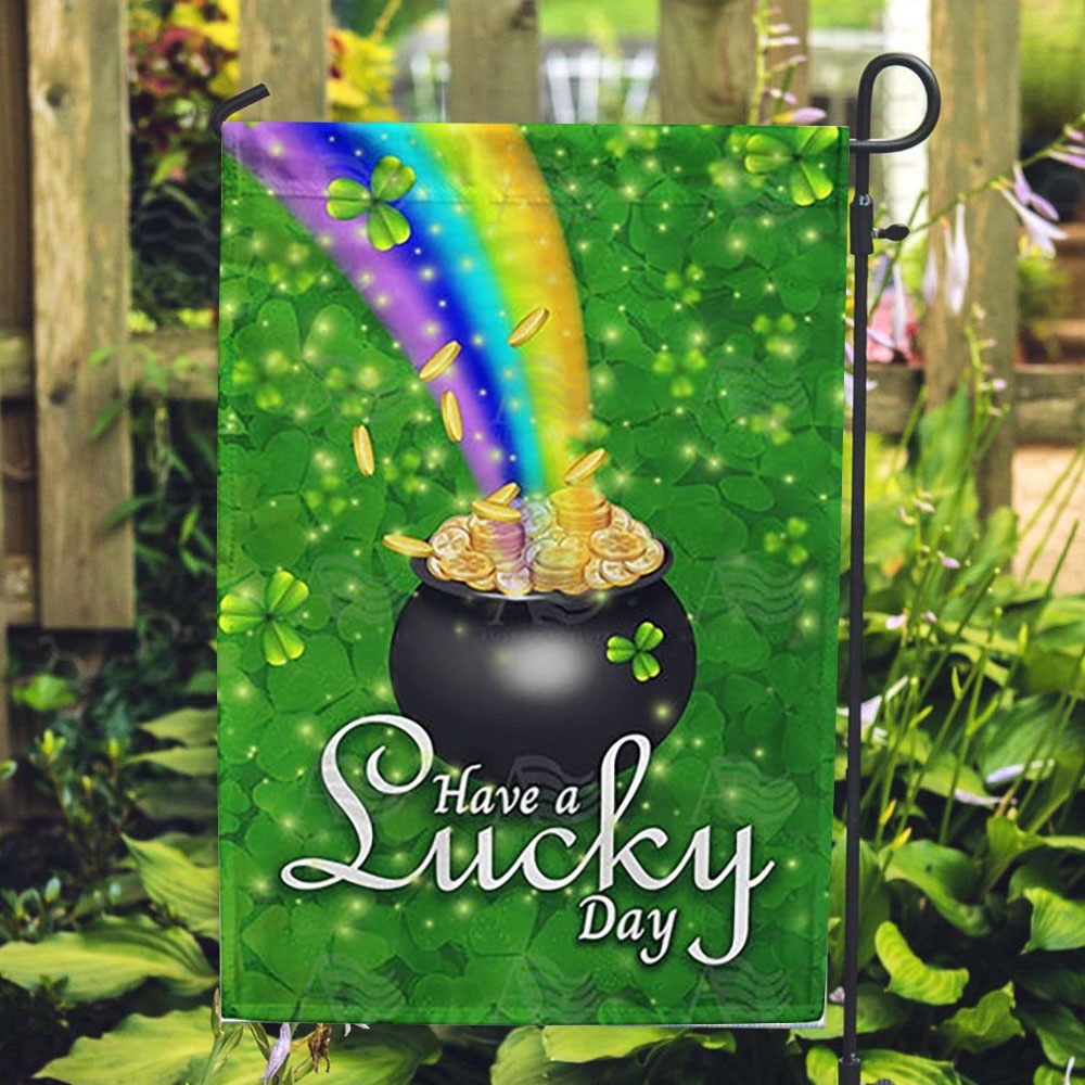 St Patrick’s Flag, Have A Lucky Day Double Sided House Flag, St Patrick’s Day Garden Flag