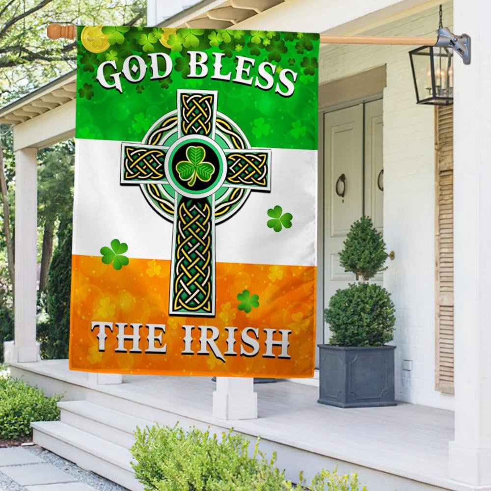 St Patrick’s Flag, Irish Celtic Cross Flag God Bless The Irish Flag, St Patrick’s Day Garden Flag St Patrick’s Flag, Irish Celtic Cross Flag God Bless The Irish Flag, St Patrick’s Day Garden Flag
