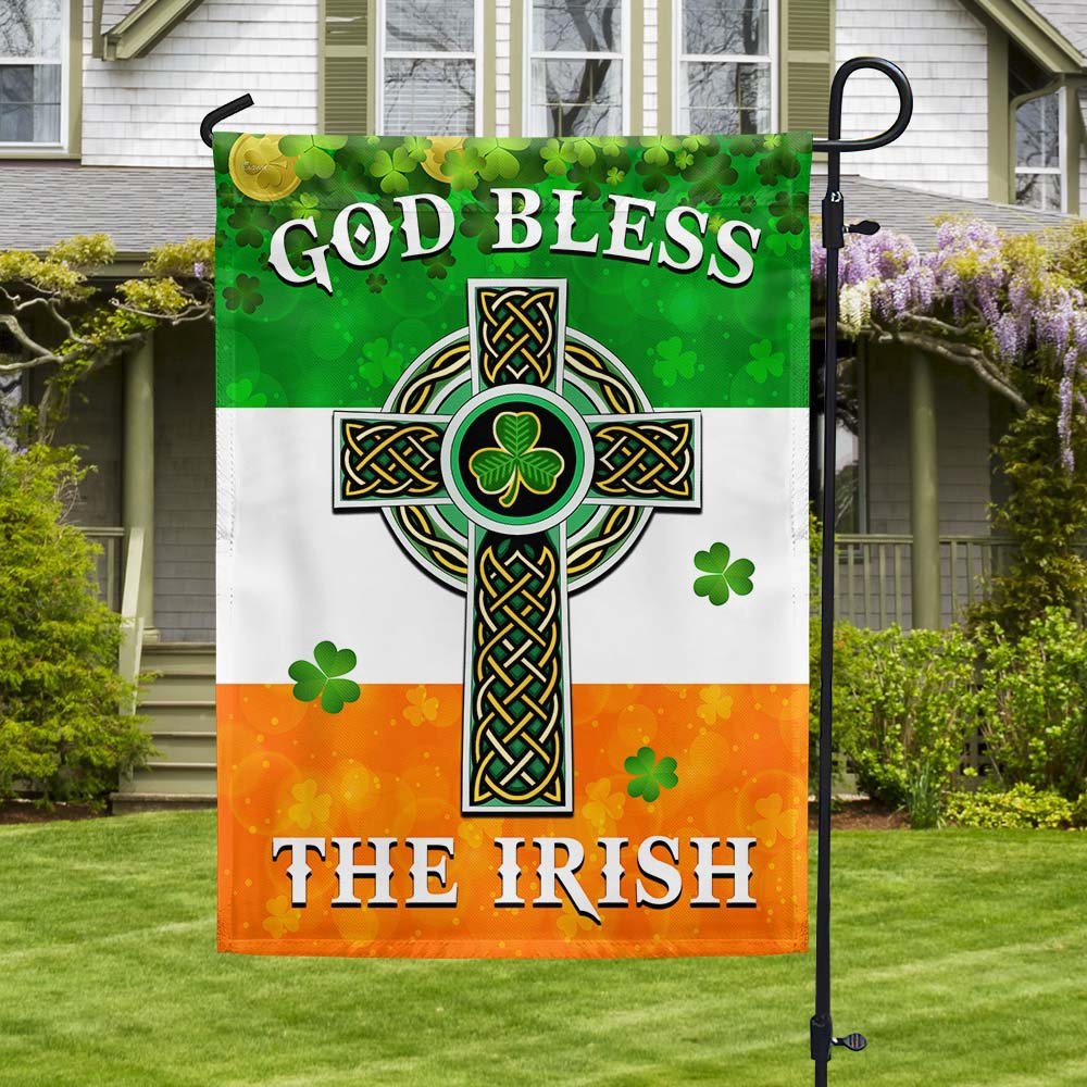 St Patrick’s Flag, Irish Celtic Cross Flag God Bless The Irish Flag, St Patrick’s Day Garden Flag St Patrick’s Flag, Irish Celtic Cross Flag God Bless The Irish Flag, St Patrick’s Day Garden Flag
