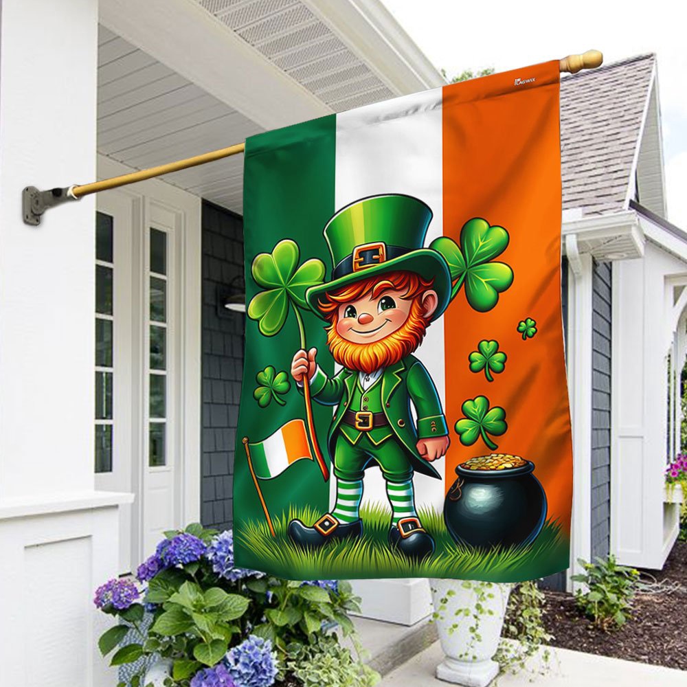 St Patrick’s Flag, Saint Patrick’s Day Leprechaun Flag, St Patrick’s Day Garden Flag