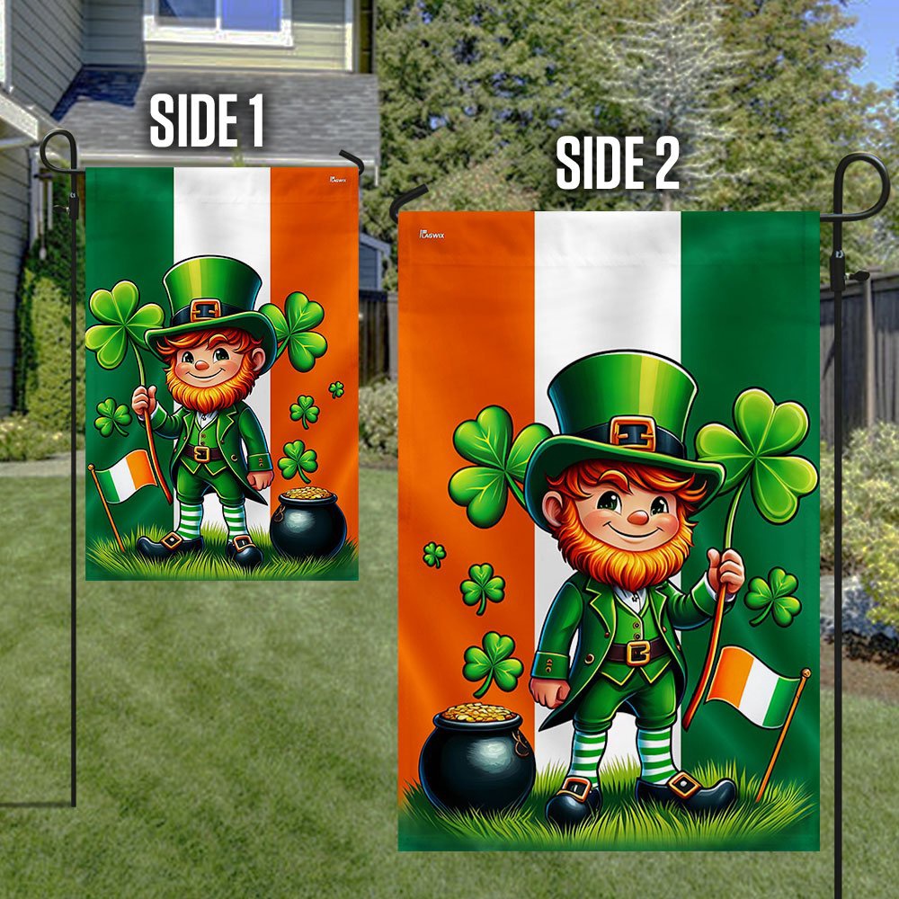 St Patrick’s Flag, Saint Patrick’s Day Leprechaun Flag, St Patrick’s Day Garden Flag
