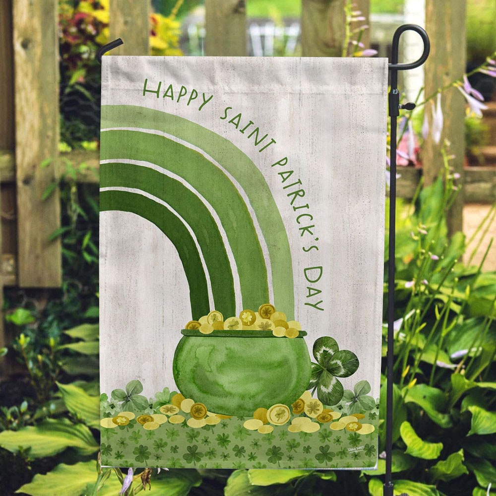 St Patrick’s Flag, Shamrock Rainbow House Flag, St Patrick’s Day Garden Flag