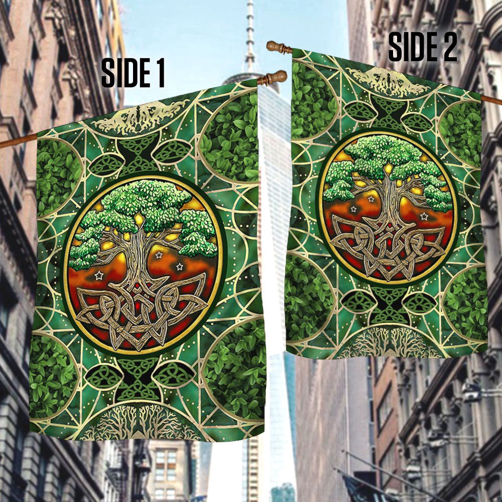 St Patrick’s Flag, Tree Of Life Flag Beautiful Irish Celtic Tree Of Life, St Patrick’s Day Garden Flag