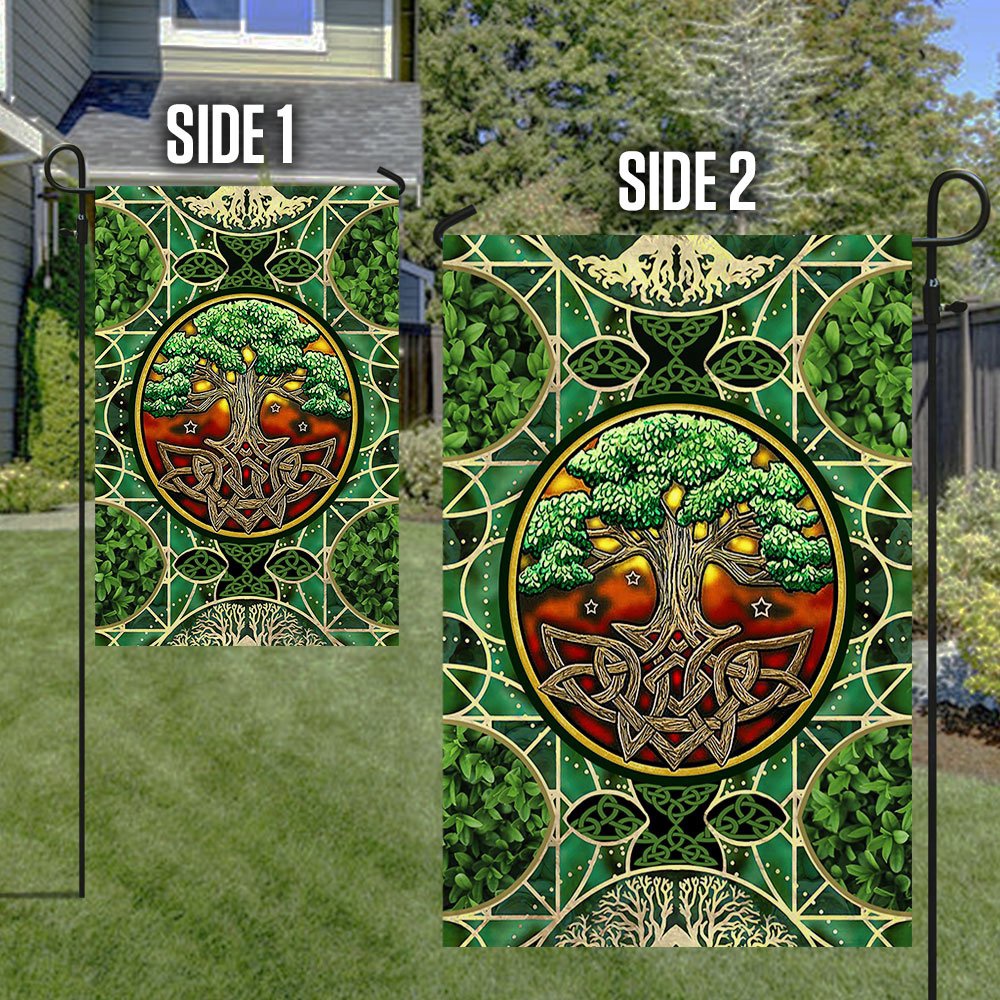 St Patrick’s Flag, Tree Of Life Flag Beautiful Irish Celtic Tree Of Life, St Patrick’s Day Garden Flag