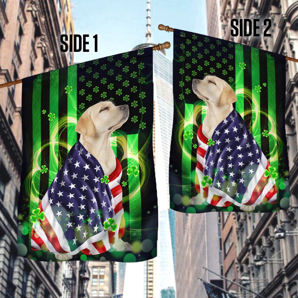 St Patrick’s Flag, Yellow Labrador Retriever Flag St. Patrick’s Day, St Patrick’s Day Garden Flag