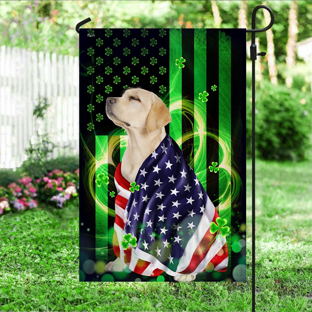 St Patrick’s Flag, Yellow Labrador Retriever Flag St. Patrick’s Day, St Patrick’s Day Garden Flag