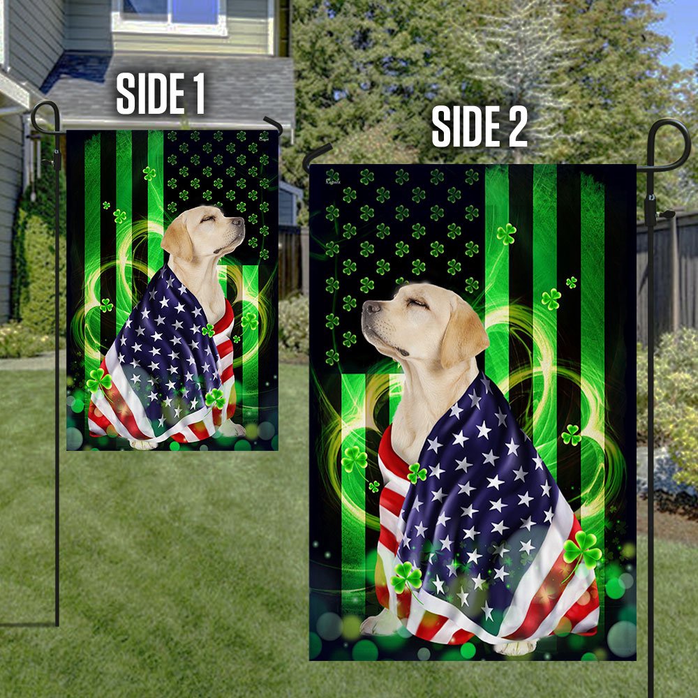 St Patrick’s Flag, Yellow Labrador Retriever Flag St. Patrick’s Day, St Patrick’s Day Garden Flag