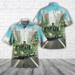 St Patricks Day Hawaiian Shirt, Fire Truck…