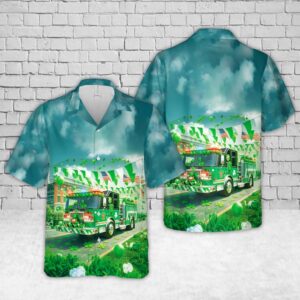 St Patricks Day Hawaiian Shirt, Fire Truck…