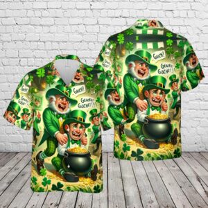St Patricks Day Hawaiian Shirt, Funny St…