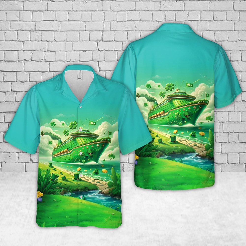 St Patricks Day Hawaiian Shirt, Green Cruise Ship St Patrick’s Day Hawaiian Shirt St Patricks Day Hawaiian Shirt, Green Cruise Ship St Patrick’s Day Hawaiian Shirt