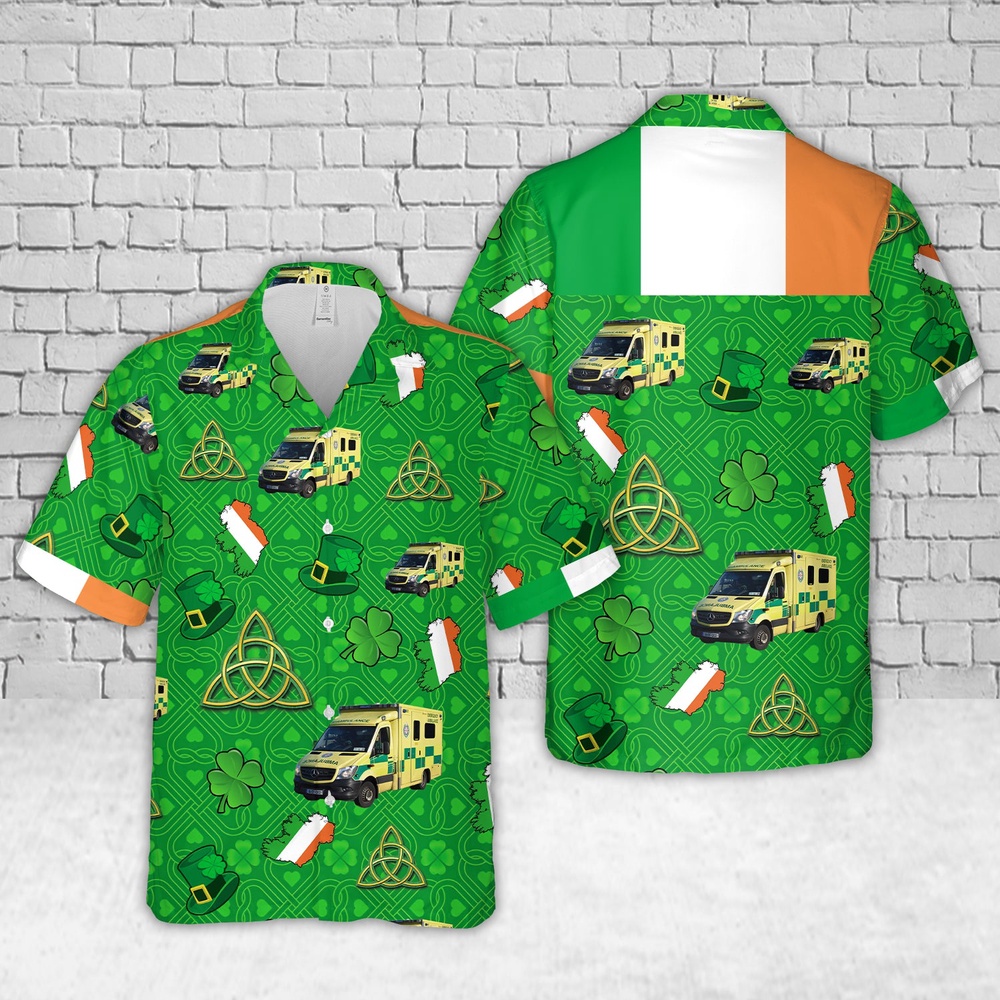 St Patricks Day Hawaiian Shirt, Irish National Ambulance Service, St Patrick’s Day Hawaiian Shirt St Patricks Day Hawaiian Shirt, Irish National Ambulance Service, St Patrick’s Day Hawaiian Shirt