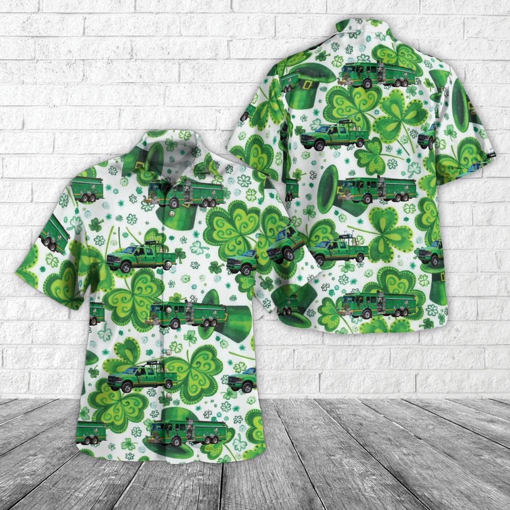 St Patricks Day Hawaiian Shirt, New Oxford, Pennsylvania, Irishtown Fire Company St Patrick’s Day Hawaiian Shirt