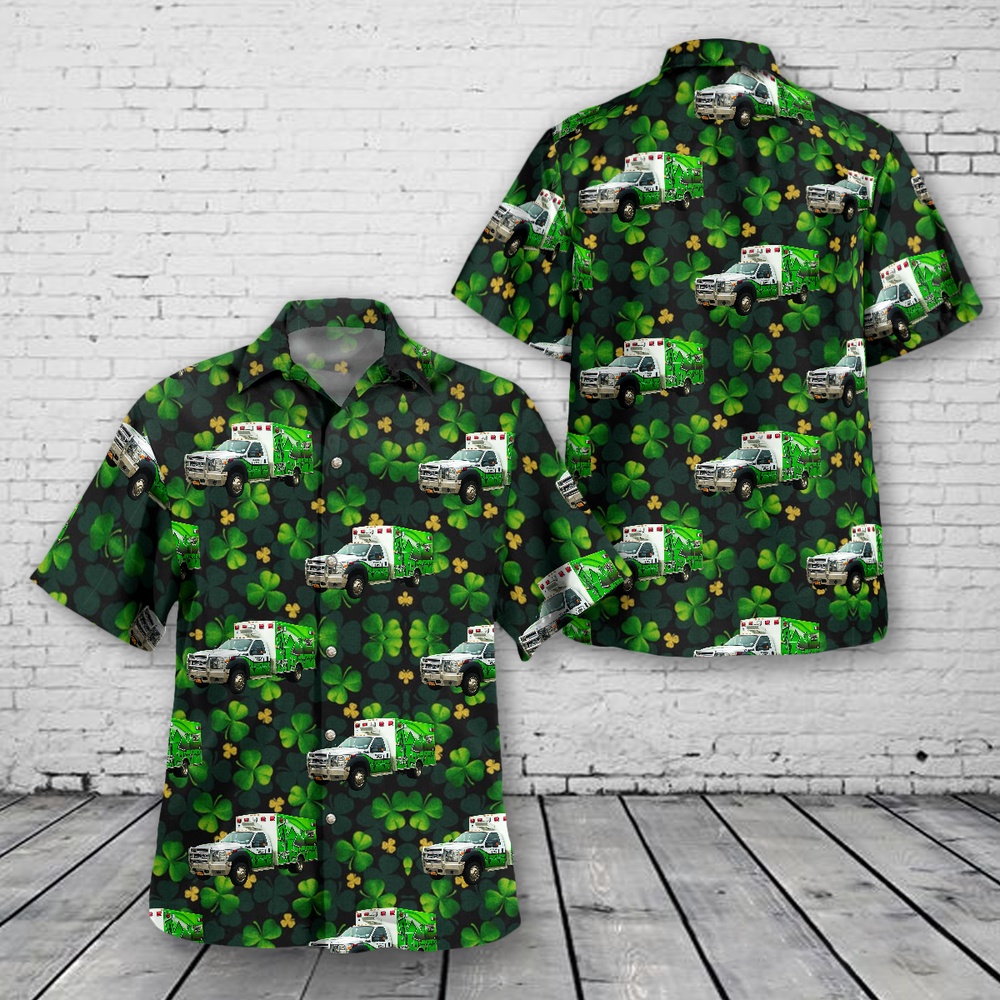 St Patricks Day Hawaiian Shirt, Saint Johnsville, New York, St. Johnsville Ambulance – SAVAC St Patrick’s Day Hawaiian Shirt