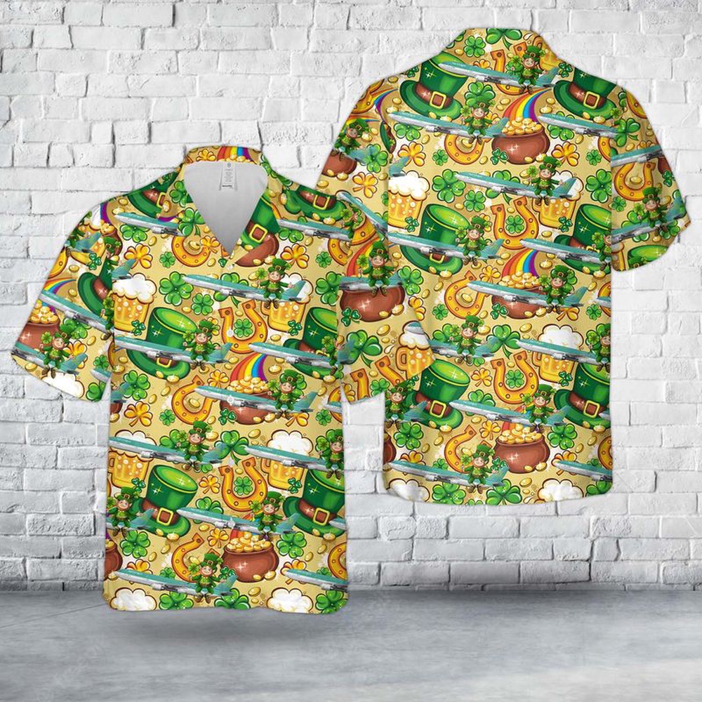 St Patricks Day Hawaiian Shirt, St. Patrick’s Day, Aer Lingus St Patrick Airbus A330-302 EI-ELA Hawaiian Shirt St Patricks Day Hawaiian Shirt, St. Patrick’s Day, Aer Lingus St Patrick Airbus A330-302 EI-ELA Hawaiian Shirt