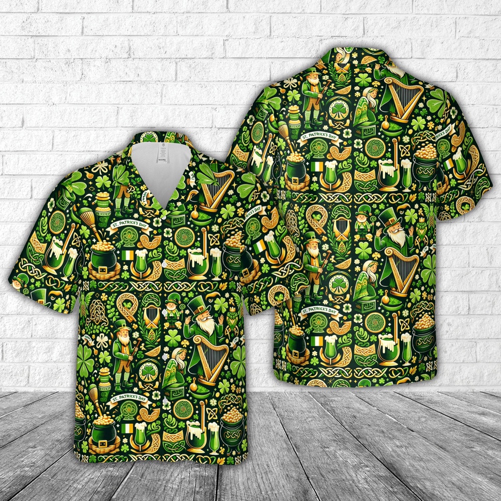 St Patricks Day Hawaiian Shirt, St Patrick’s Day Pattern Hawaiian Shirt St Patricks Day Hawaiian Shirt, St Patrick’s Day Pattern Hawaiian Shirt