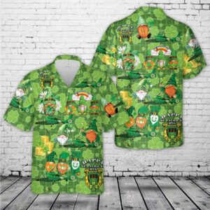 St Patricks Day Hawaiian Shirt, U.S. Coast…