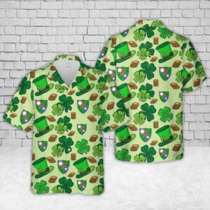 St Patricks Day Hawaiian Shirt, US Army…