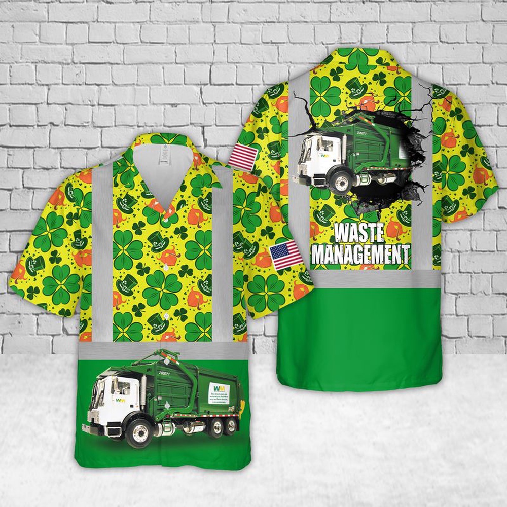 St Patricks Day Hawaiian Shirt, US Waste Management St Patrick’s Day Hawaiian Shirt St Patricks Day Hawaiian Shirt, US Waste Management St Patrick’s Day Hawaiian Shirt