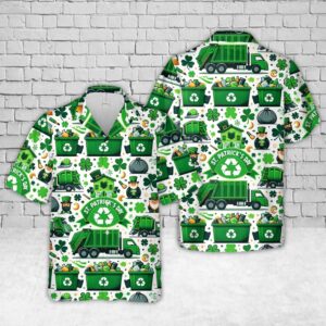 St Patricks Day Hawaiian Shirt, Waste Management…