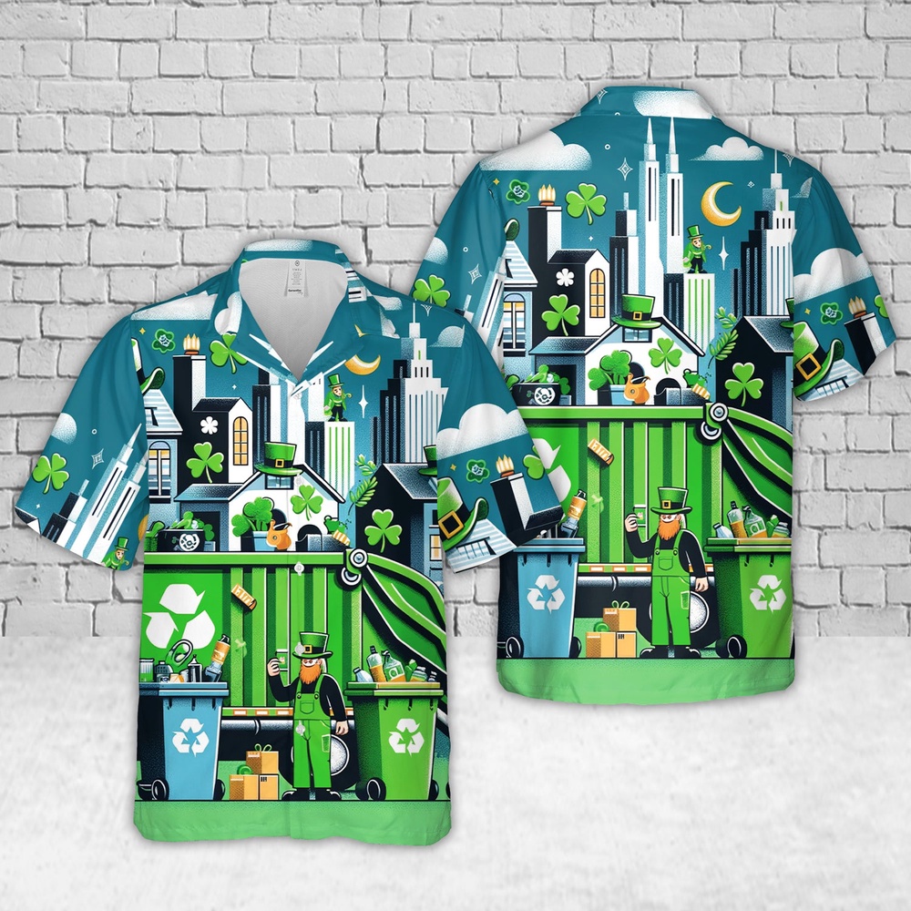 St Patricks Day Hawaiian Shirt, Waste Management St Patrick’s Day Hawaiian Shirt St Patricks Day Hawaiian Shirt, Waste Management St Patrick’s Day Hawaiian Shirt