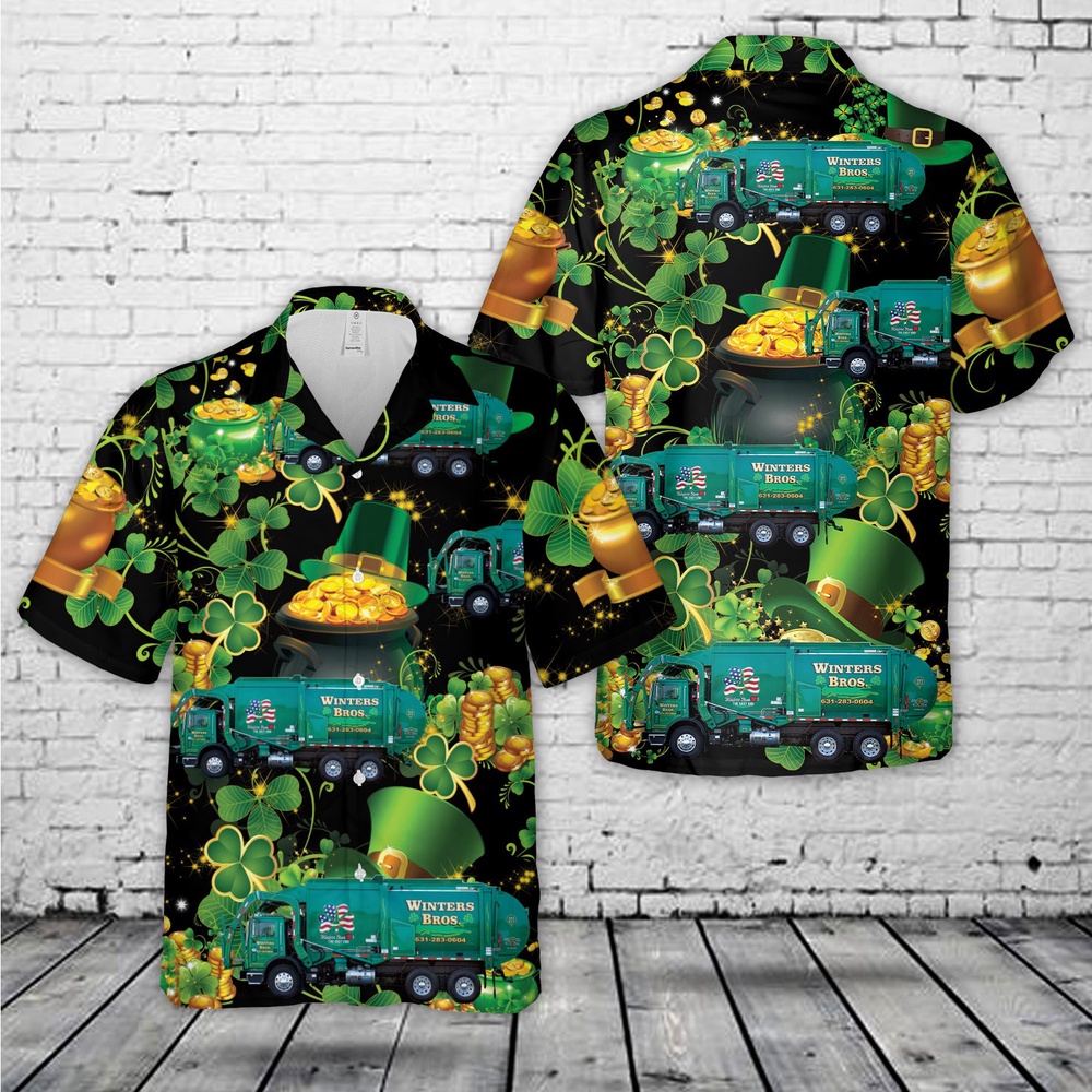St Patricks Day Hawaiian Shirt, Winters Bros. Waste Systems, St Patrick’s Day Hawaiian Shirt