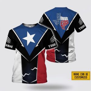 Texas T Shirt, Personalized Texas Flag Pattern All Over Print T-Shirt, Texas Longhorns T Shirt