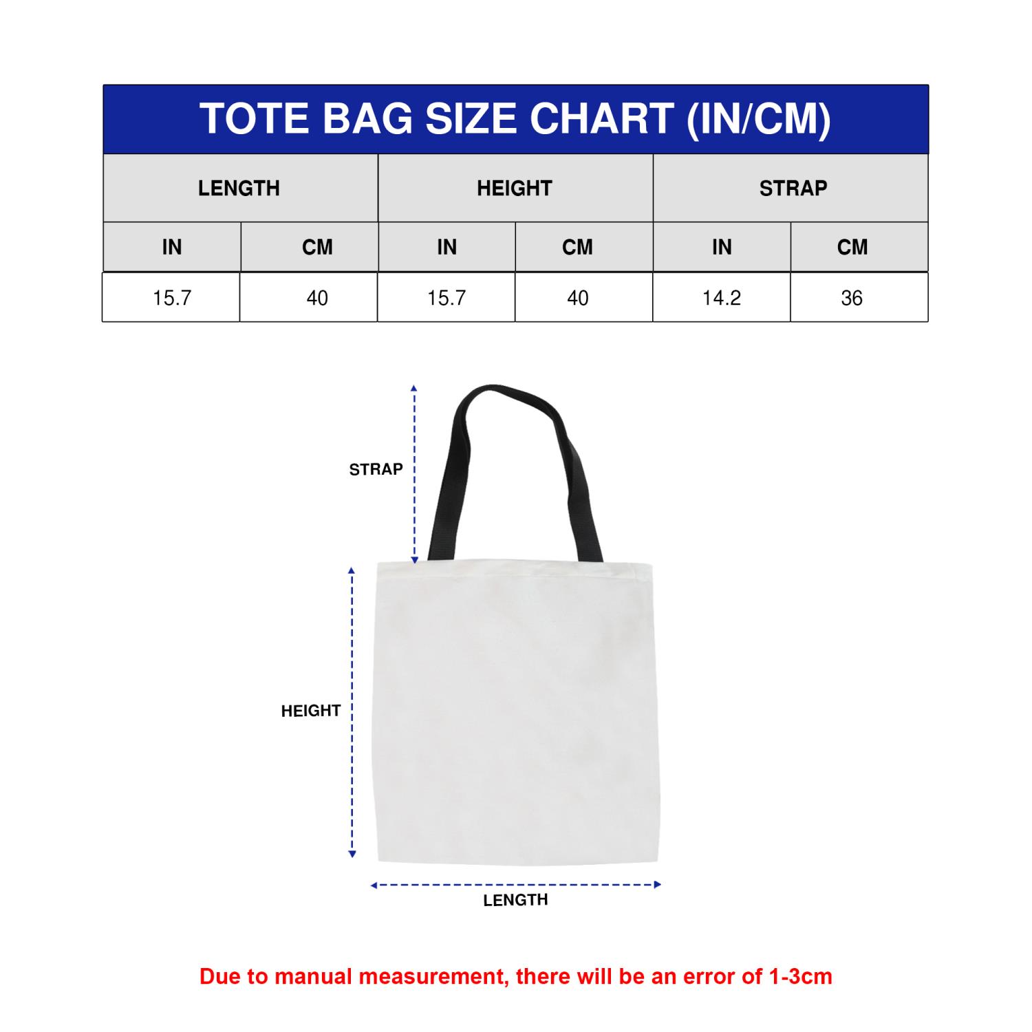 Tote Bag Size Chart