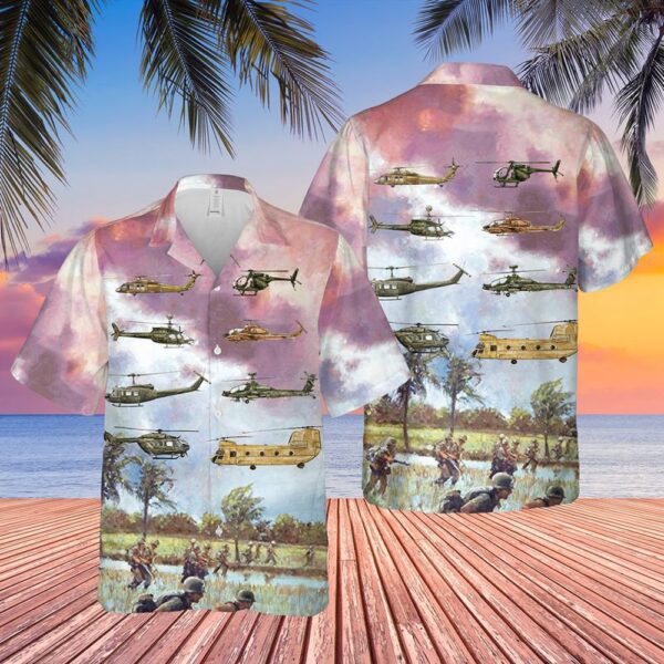 Us Army Hawaiian Shirt, Army Aviation Rotary Aircraft Hawaiian Shirt