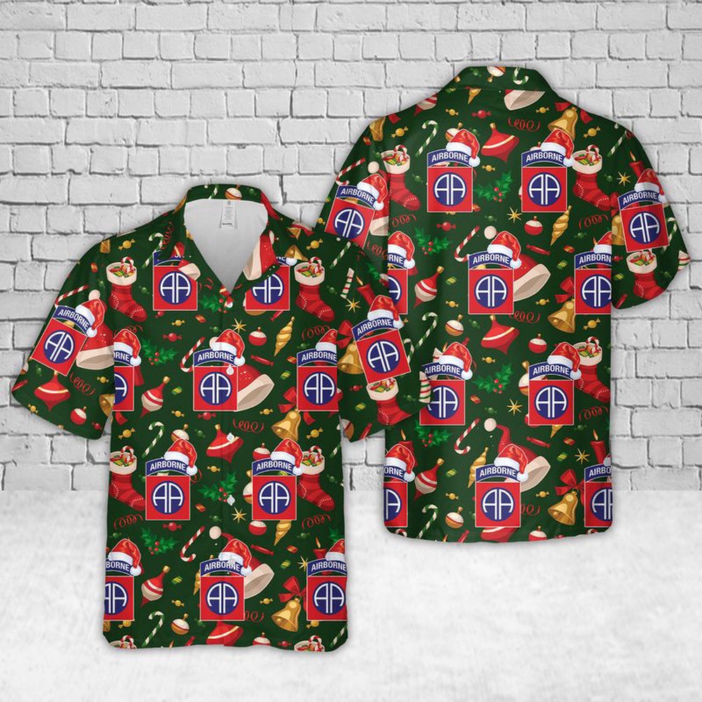 Us Army Hawaiian Shirt, US Army 82nd Airborne Division Christmas Hawaiian Shirt