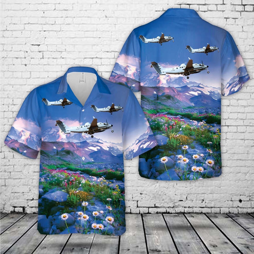 Us Army Hawaiian Shirt, US Army Beechcraft MC-12W Liberty Hawaiian Shirt Us Army Hawaiian Shirt, US Army Beechcraft MC-12W Liberty Hawaiian Shirt
