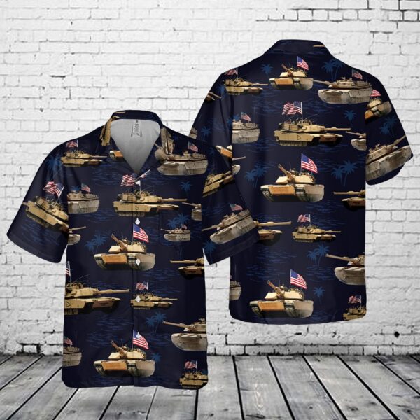 Us Army Hawaiian Shirt, US Army M1A1 Abrams Tank July 4th Pocket Hawaiian Shirt