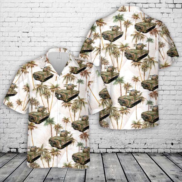 Us Army Hawaiian Shirt, US Army M730A1 Guided Missile Equipment Carrier Chaparral M730-50MEGS Hawaiian Shirt