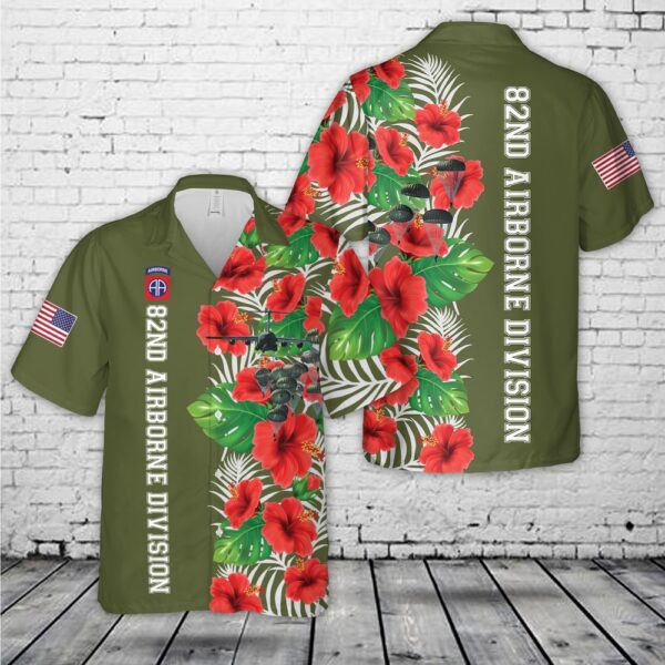 Us Army Hawaiian Shirt, US Army Paratroopers With The 82nd Airborne Division Parachute Hawaiian Shirt